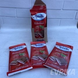 Шоколадка Alpinella Клубника 100 гр 19 шт