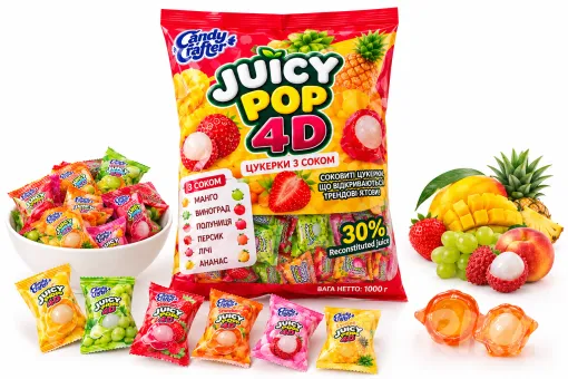 Желе Juice Pop 4D 30 % Соку 6 Вкусов 1 кг