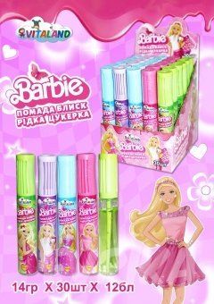 Желейная Конфета Помада Блеск Barbie 30 шт