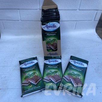 Шоколадка Alpinella Мята 100 гр 21 шт